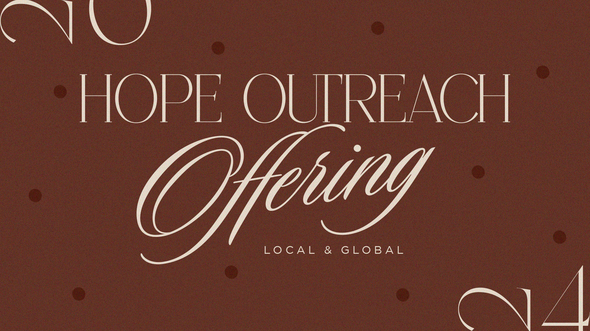 HOPE OUTREACH OFFERING